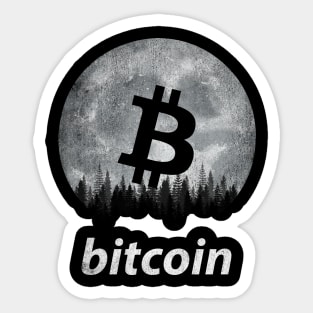 Vintage Bitcoin BTC Coin To The Moon Crypto Token Cryptocurrency Blockchain Wallet Birthday Gift For Men Women Kids Sticker